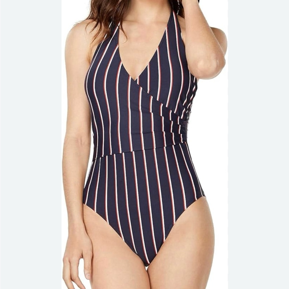 NWT Ralph Lauren bathing suit. Red white blue stripes.  Nautical Size 12